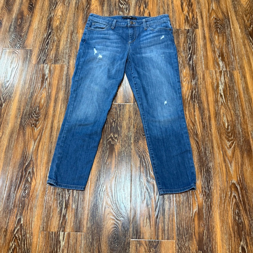 Joes Jeans Womens Size 28 Medium Wash Distressed Straight Leg Denim Blue Jeans‎